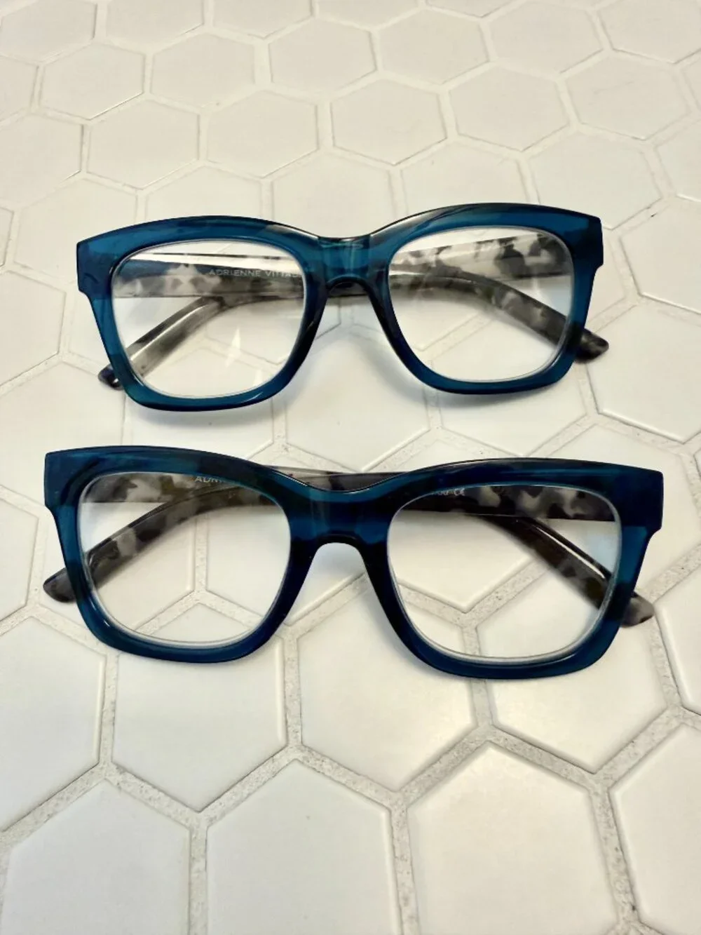 Adrienne Vittadini +2.50 Reading Glasses Readers Set of 3 Tortoise & Blue